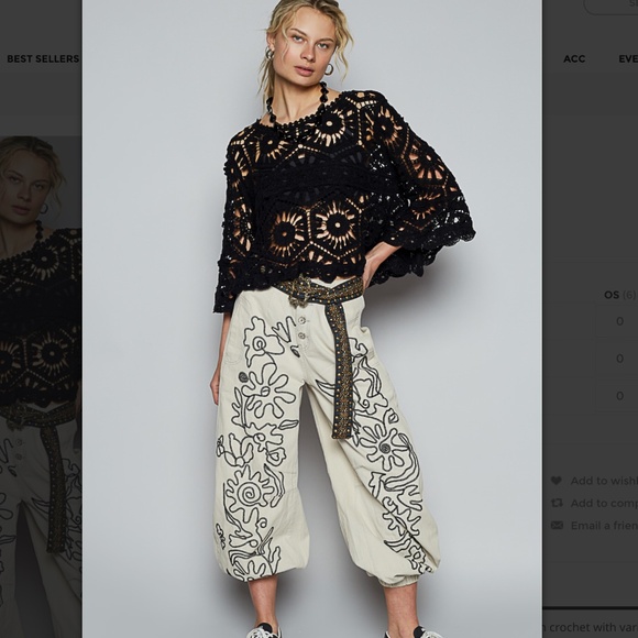 POL “ Stockholm “ POL Crochet Top in Various Weave Patterns Black 57 - Picture 6 of 6